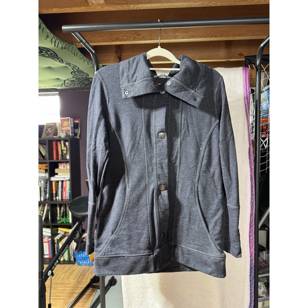 Free Country Denim Blue Snap Collar Jacket Button Front Pockets‎ Textured
